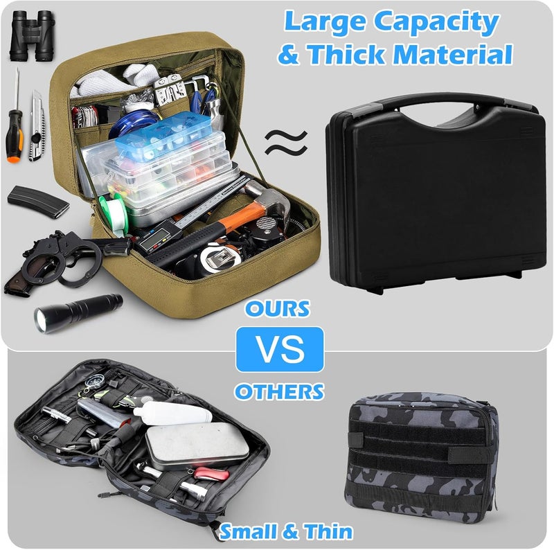 Jueachy Tactical Molle Pouch Large Admin Bag Utility Tool Pouches Molle Attachment EDC Pouches Expandable Molle Accessories Organizer Medical Pocket U.S.A Patch Included - Image 3